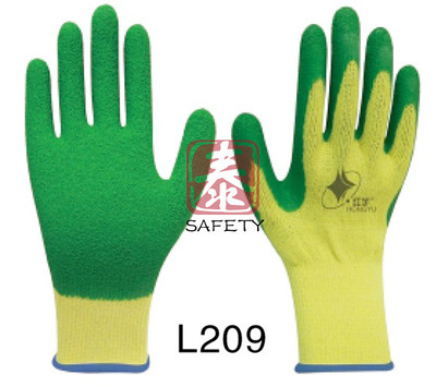 【廠家專業生產勞保手套 十針粗滌棉紗線乳膠皺紋手套 耐割耐磨手套】價格,廠家,圖片,防護手套,青島祥泰安全防護用品-